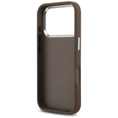 Etui til Apple iPhone 17 Pro, Guess, Big 4G Logo Classic, Brun Sølvfarvet