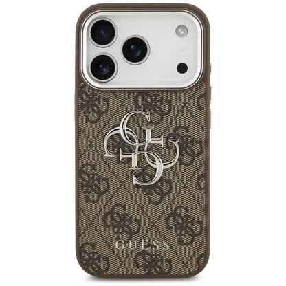 Etui til Apple iPhone 17 Pro, Guess, Big 4G Logo Classic, Brun Sølvfarvet