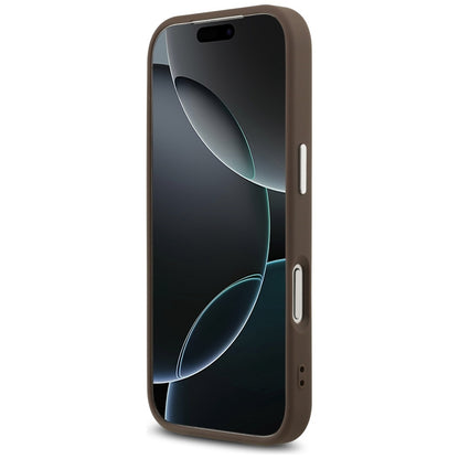 Etui til Apple iPhone 17 Pro, Guess, Big 4G Logo Classic, Brun Sølvfarvet