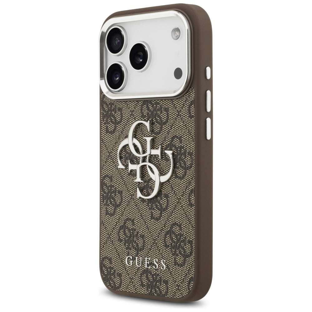 Etui til Apple iPhone 17 Pro, Guess, Big 4G Logo Classic, Brun Sølvfarvet