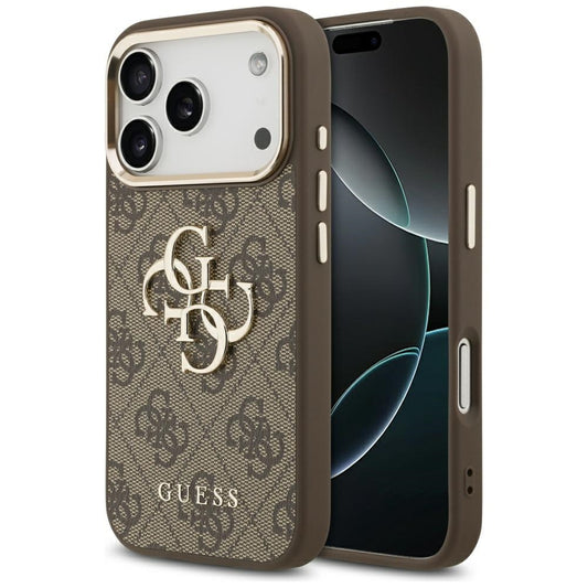 Etui til Apple iPhone 17 Pro, Guess, Big 4G Logo Classic, Gylden Brun