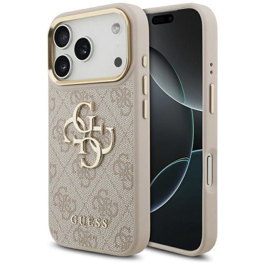 Etui til Apple iPhone 17 Pro, Guess, Big 4G Logo Classic, Gylden Rosa