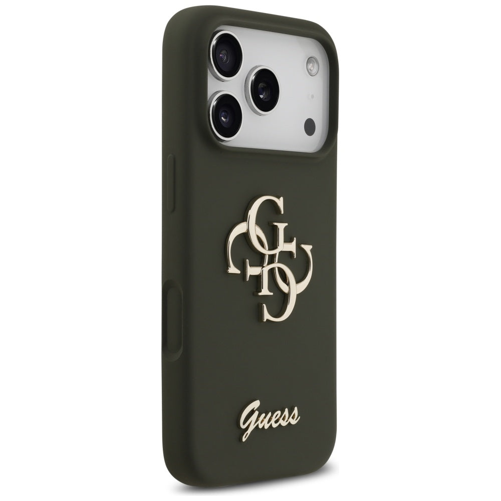 Etui til Apple iPhone 17 Pro, Guess, Big 4G Script, Kaki
