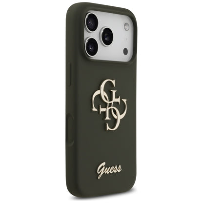 Etui til Apple iPhone 17 Pro, Guess, Big 4G Script, Kaki