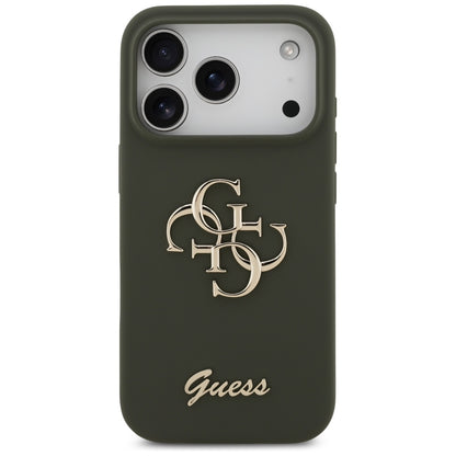 Etui til Apple iPhone 17 Pro, Guess, Big 4G Script, Kaki