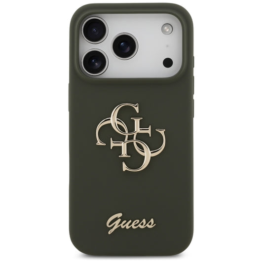 Etui til Apple iPhone 17 Pro, Guess, Big 4G Script, Kaki