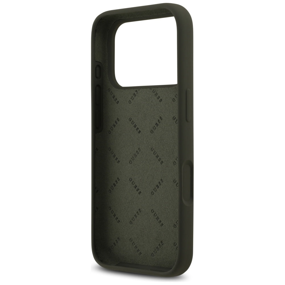 Etui til Apple iPhone 17 Pro, Guess, Big 4G Script, Kaki
