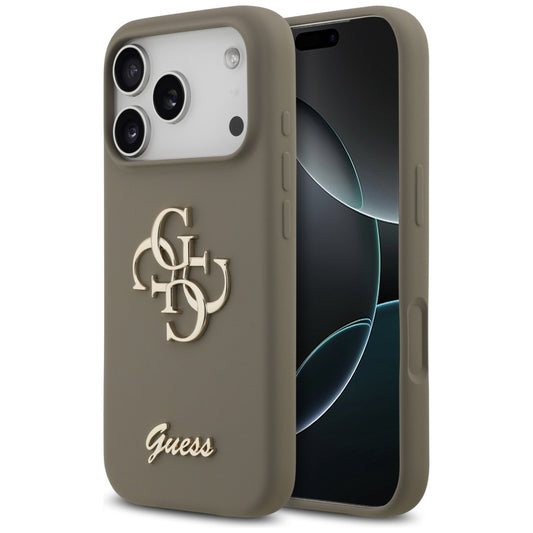 Etui til Apple iPhone 17 Pro, Guess, Big 4G Script, Brun