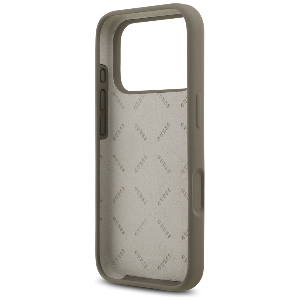 Etui til Apple iPhone 17 Pro, Guess, Big 4G Script, Brun