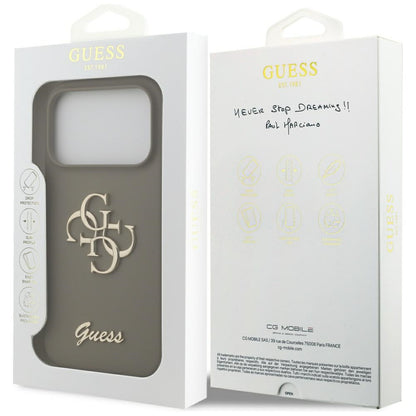 Etui til Apple iPhone 17 Pro, Guess, Big 4G Script, Brun
