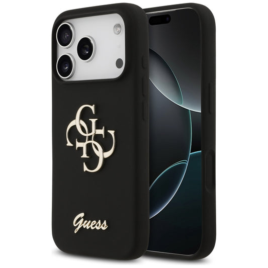 Etui til Apple iPhone 17 Pro, Guess, Big 4G Script, Sort