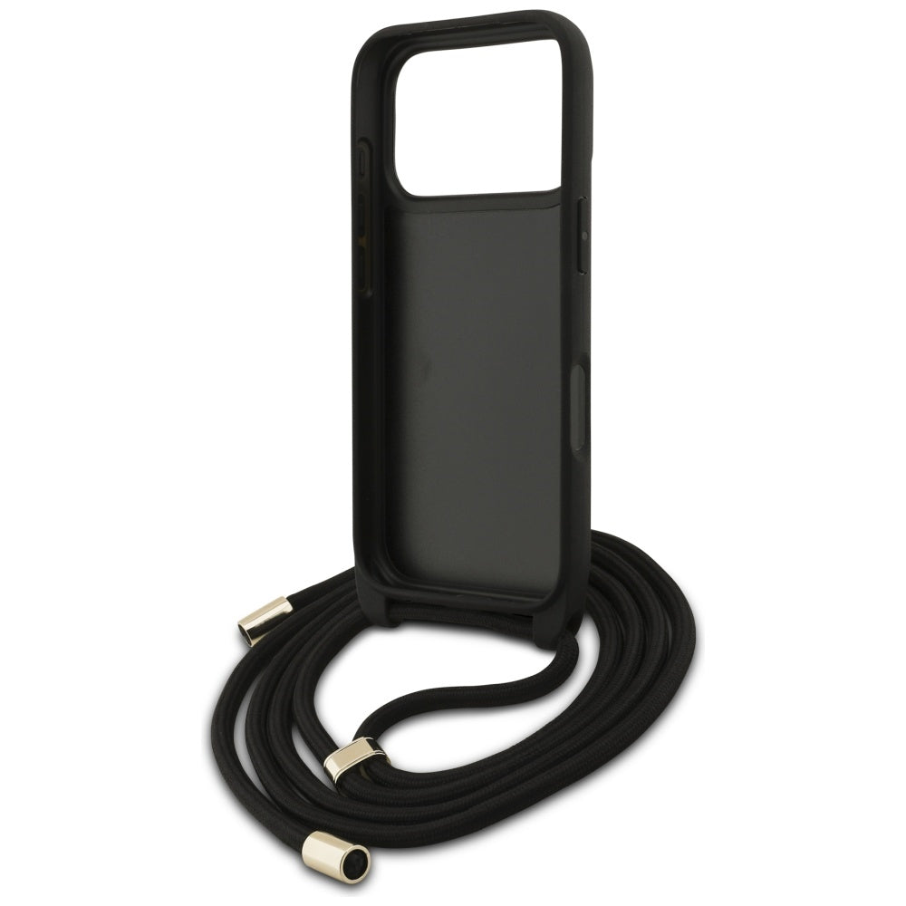 Etui til Apple iPhone 17 Pro, Guess, Crossbody Cord 4G Big Log, Brun