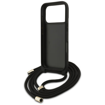 Etui til Apple iPhone 17 Pro, Guess, Crossbody Cord 4G Big Log, Brun