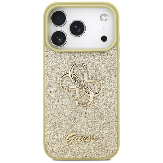 Etui til Apple iPhone 17 Pro, Guess, Fixed Glitter Big 4G, Gylden