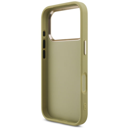 Etui til Apple iPhone 17 Pro, Guess, Fixed Glitter Big 4G Metal Frame, Gylden