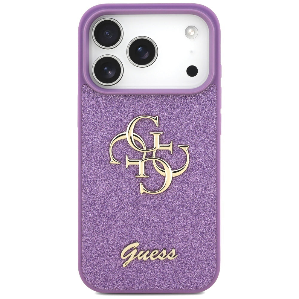 Etui til Apple iPhone 17 Pro, Guess, Fixed Glitter Big 4G, Lilla