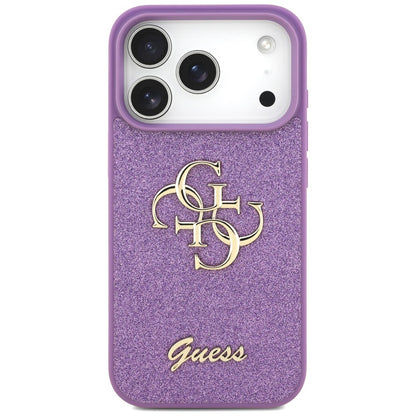 Etui til Apple iPhone 17 Pro, Guess, Fixed Glitter Big 4G, Lilla
