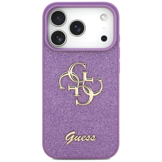 Etui til Apple iPhone 17 Pro, Guess, Fixed Glitter Big 4G, Lilla