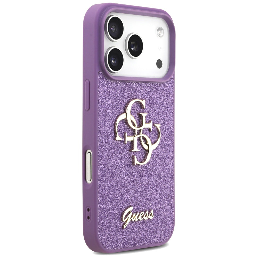 Etui til Apple iPhone 17 Pro, Guess, Fixed Glitter Big 4G, Lilla