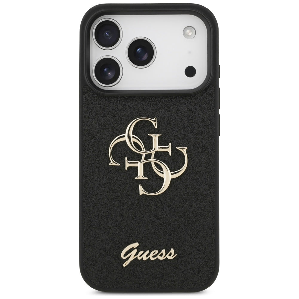 Etui til Apple iPhone 17 Pro, Guess, Fixed Glitter Big 4G, Sort