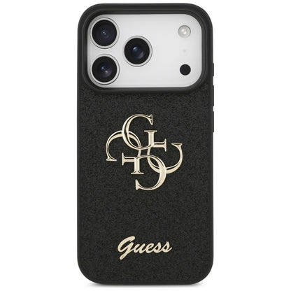 Etui til Apple iPhone 17 Pro, Guess, Fixed Glitter Big 4G, Sort