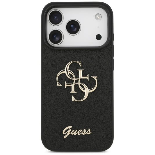 Etui til Apple iPhone 17 Pro, Guess, Fixed Glitter Big 4G, Sort