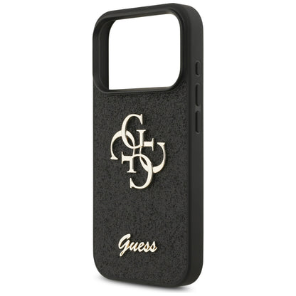 Etui til Apple iPhone 17 Pro, Guess, Fixed Glitter Big 4G, Sort