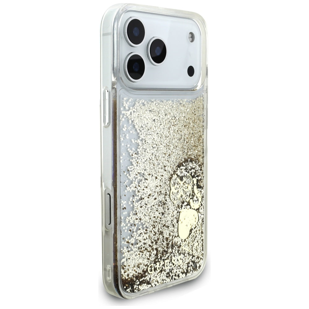 Etui til Apple iPhone 17 Pro, Guess, Liquid Glitter Charms, Gylden