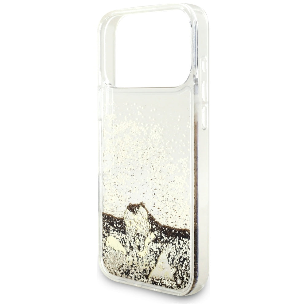 Etui til Apple iPhone 17 Pro, Guess, Liquid Glitter Charms, Gylden