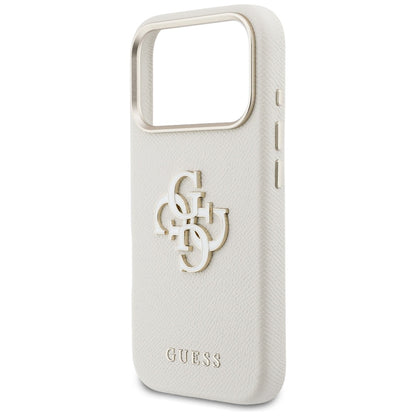 Etui til Apple iPhone 17 Pro, Guess, Resin Logo, Beige