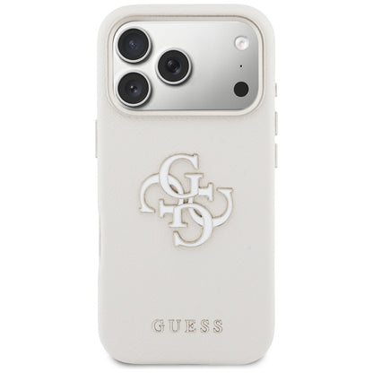 Etui til Apple iPhone 17 Pro, Guess, Resin Logo, Beige