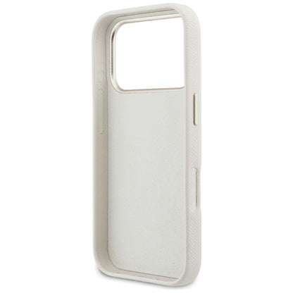 Etui til Apple iPhone 17 Pro, Guess, Resin Logo, Beige