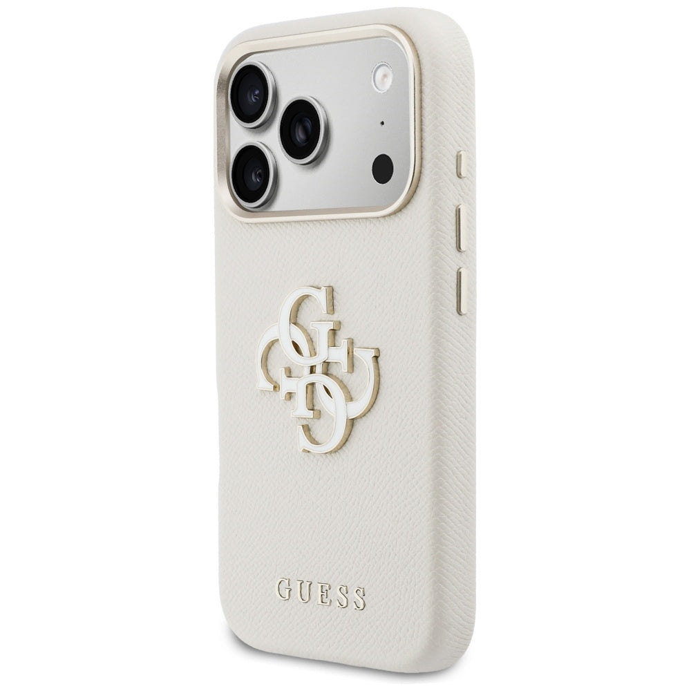Etui til Apple iPhone 17 Pro, Guess, Resin Logo, Beige