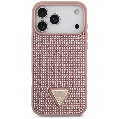 Etui til Apple iPhone 17 Pro, Guess, Rhinestone Triangle Logo, Pink