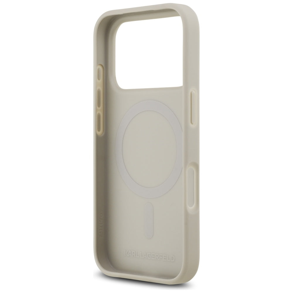 Etui til Apple iPhone 17 Pro, Karl Lagerfeld, Grained Pattern Logo, Grå