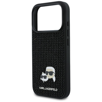 Case for Apple iPhone 17 Pro, Karl Lagerfeld, Rhinestone Karl & Choupette Pins, Black