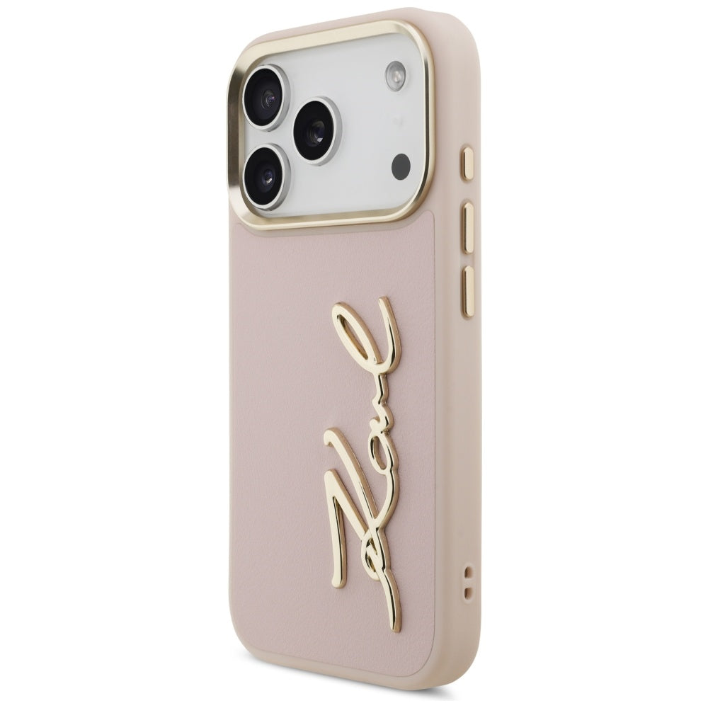 Etui til Apple iPhone 17 Pro, Karl Lagerfeld, Script Logo, Pink