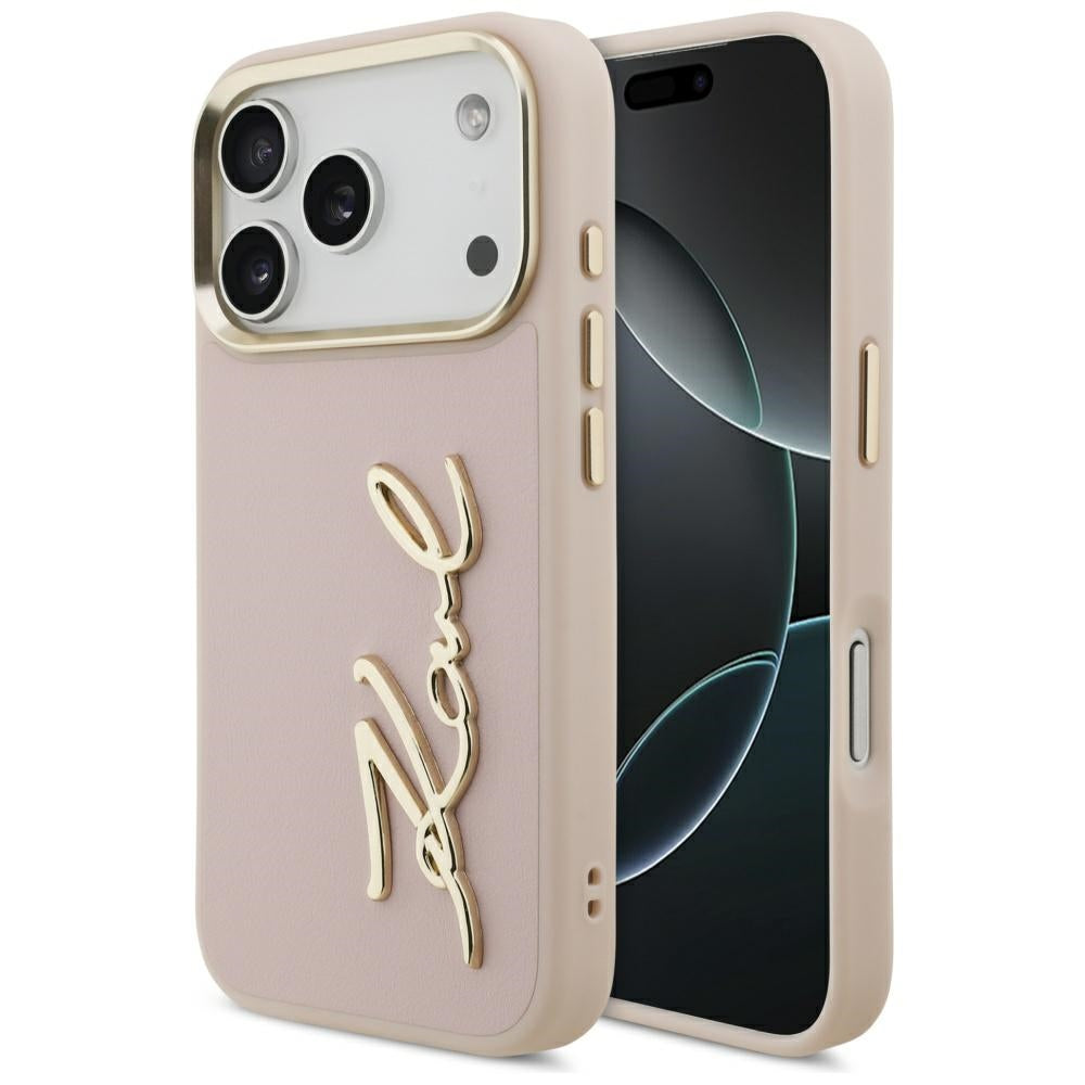 Etui til Apple iPhone 17 Pro, Karl Lagerfeld, Script Logo, Pink