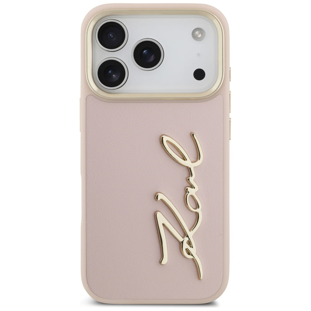 Etui til Apple iPhone 17 Pro, Karl Lagerfeld, Script Logo, Pink