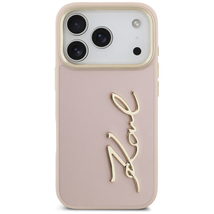 Etui til Apple iPhone 17 Pro, Karl Lagerfeld, Script Logo, Pink