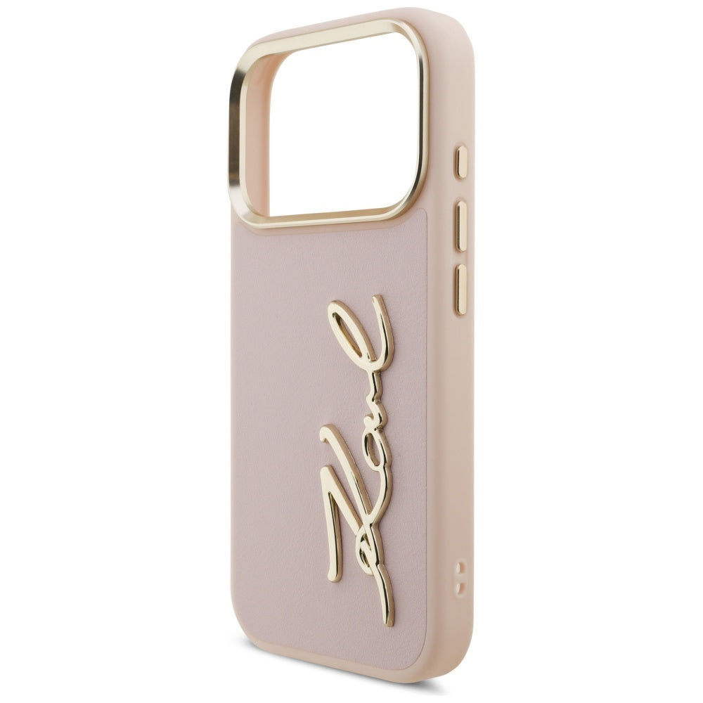 Etui til Apple iPhone 17 Pro, Karl Lagerfeld, Script Logo, Pink