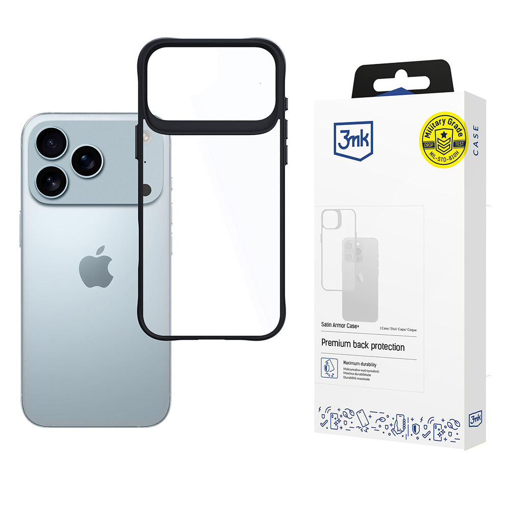 Etui til Apple iPhone 17 Pro Max, 3MK, Satin Armor Case+, Sort