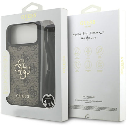Etui til Apple iPhone 17 Pro Max, Guess, 4G CBDY Big Logo med snorestrop, Brun