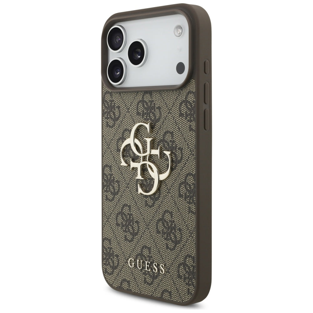 Etui til Apple iPhone 17 Pro Max, Guess, 4G Classic Logo med Perle Strop, Brun