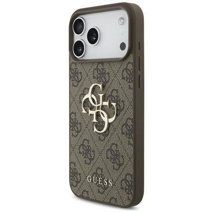 Etui til Apple iPhone 17 Pro Max, Guess, 4G Classic Logo med Perle Strop, Brun