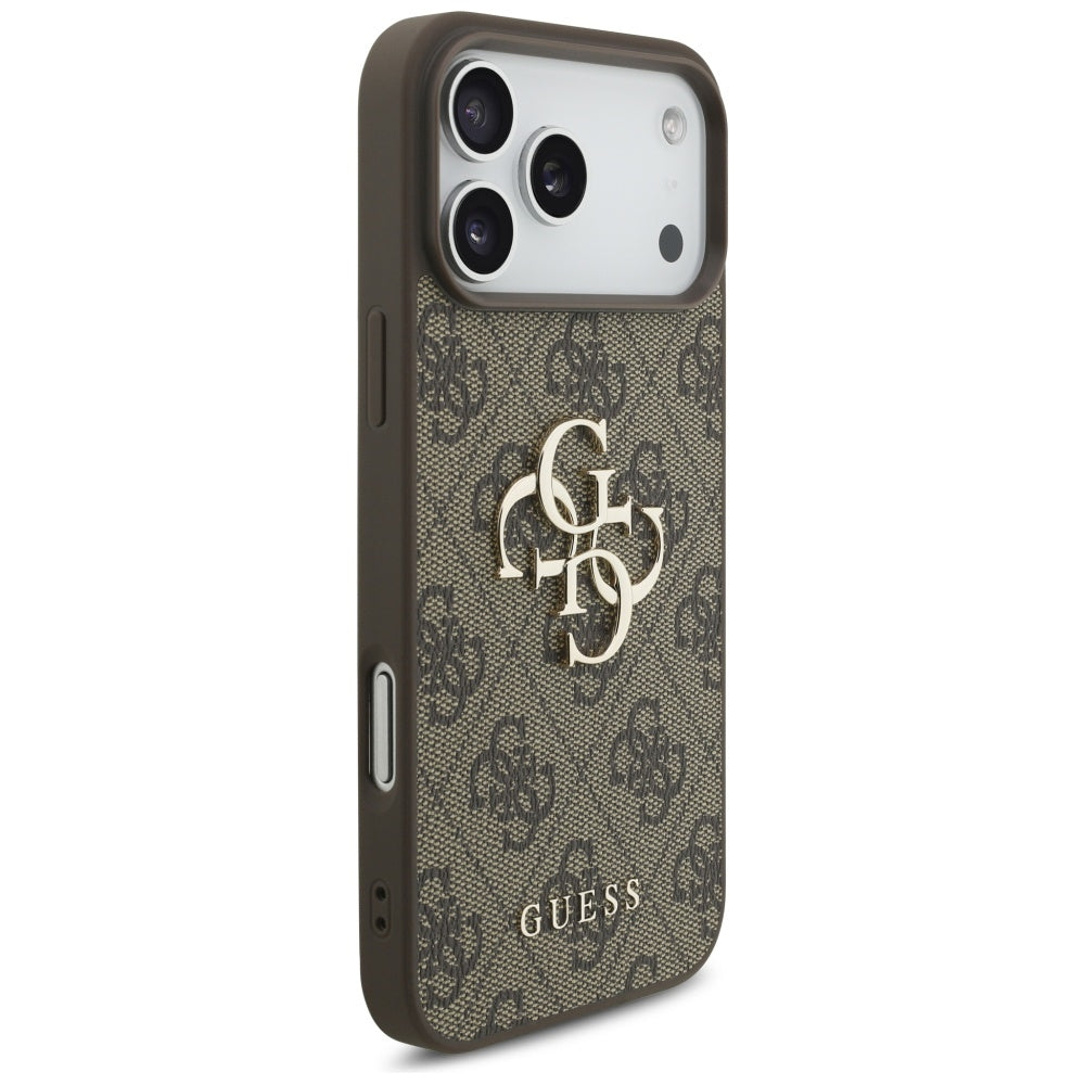 Etui til Apple iPhone 17 Pro Max, Guess, 4G Classic Logo med Perle Strop, Brun