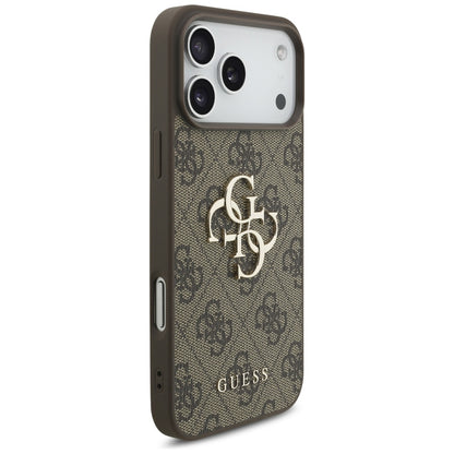 Etui til Apple iPhone 17 Pro Max, Guess, 4G Classic Logo med Perle Strop, Brun