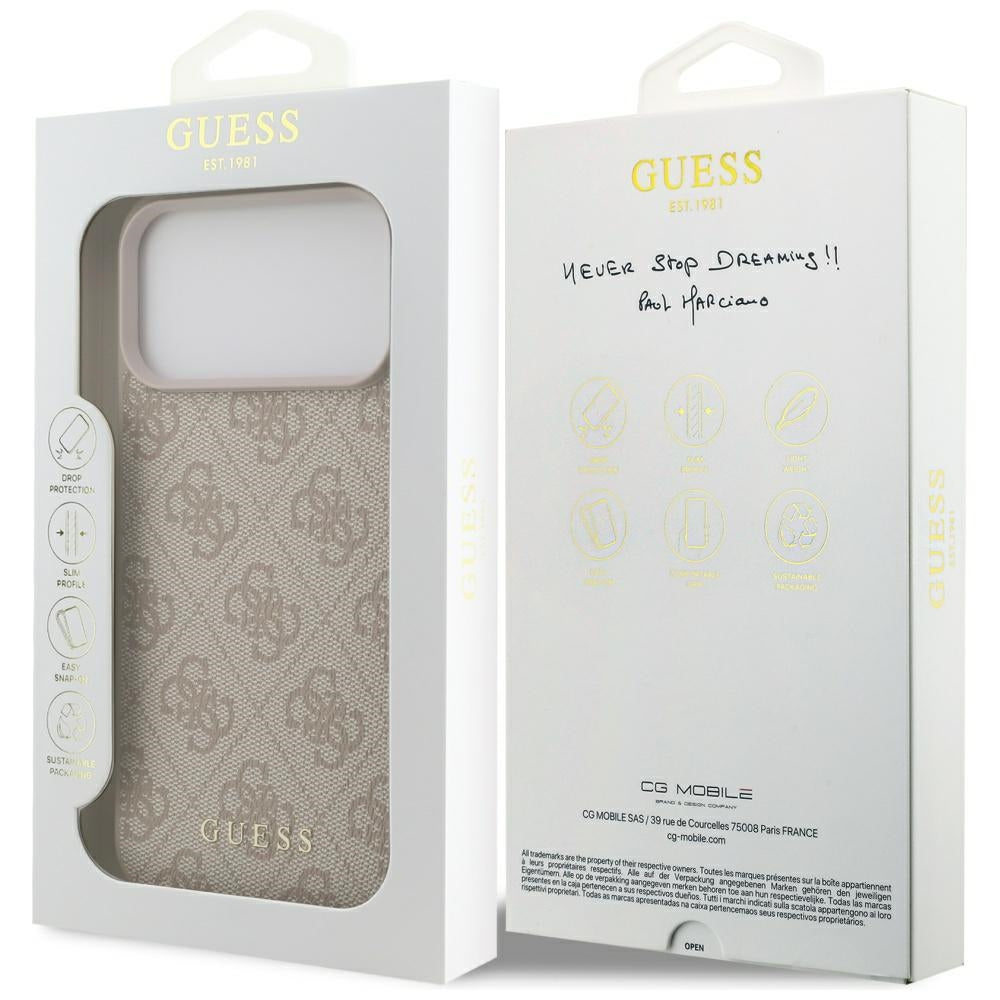 Etui til Apple iPhone 17 Pro Max, Guess, 4G Classic, Pink