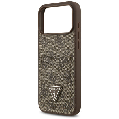 Case for Apple iPhone 17 Pro Max, Guess, 4G Double Card Triangle, Brown