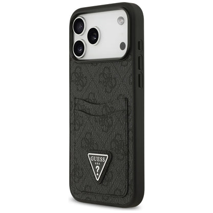 Etui til Apple iPhone 17 Pro Max, Guess, 4G Double Card Triangle, Sort
